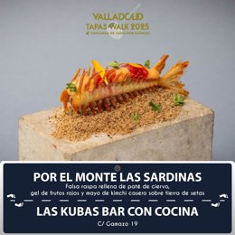 Tapa 'Por el monte las sardinas', de Las Kubas, ganador del cuarto concurso Valladolid Tapas Walk 2025