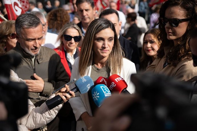 Vicesecretaria general del PSOE-A, María Márquez, ha atendido a los medios.