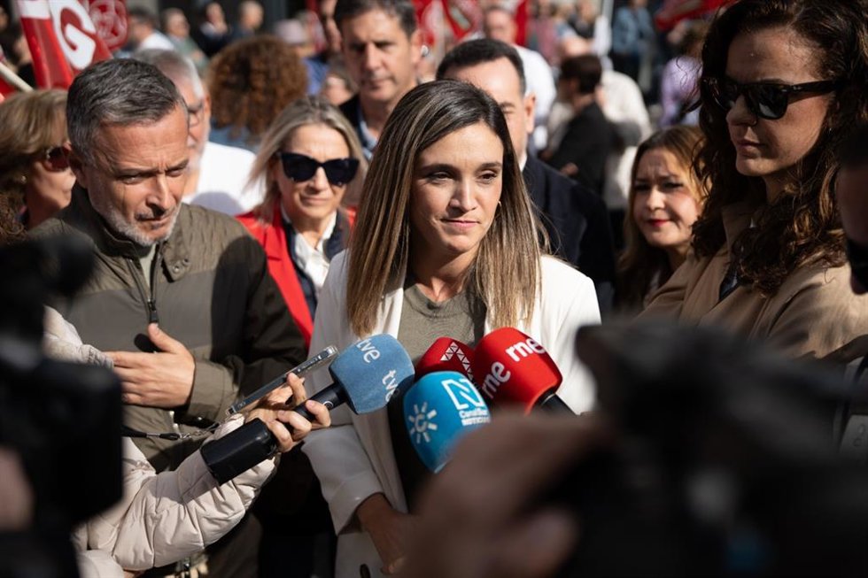 Vicesecretaria general del PSOE-A, María Márquez, ha atendido a los medios.