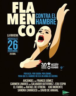 El concierto 'Flamenco contra el Hambre' celebra los 30 años de Acción contra el Hambre el 26 de noviembre en Madrid