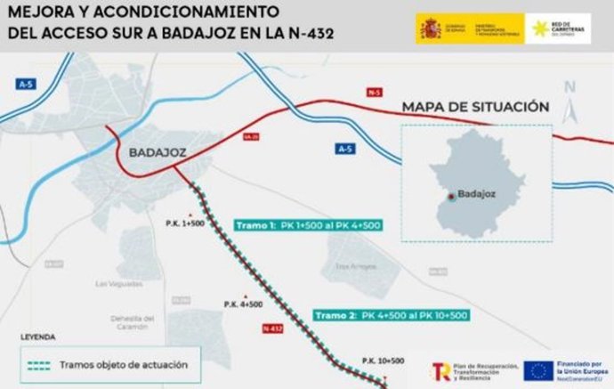 Corte en la N-432 por obras