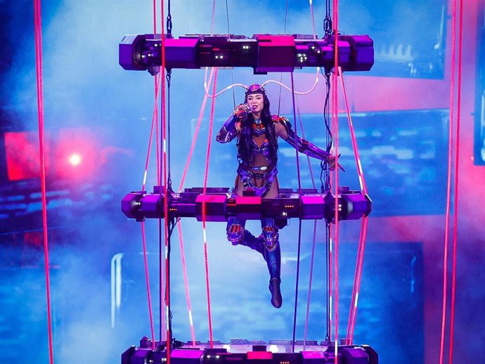 La cantante Katy Perry durante un concierto en el Palau Sant Jordi, a 9 de noviembre de 2025, en Barcelona, España