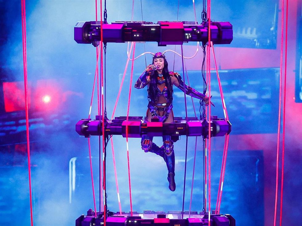 La cantante Katy Perry durante un concierto en el Palau Sant Jordi, a 9 de noviembre de 2025, en Barcelona, España