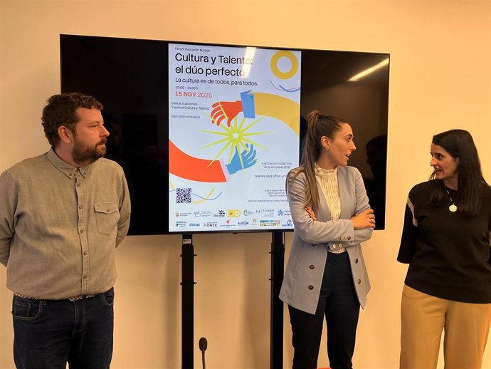 Javier Martínez, Andra Ballesteros y Rosa García presenta 'Cultura y Talento, el dúo perfecto'.