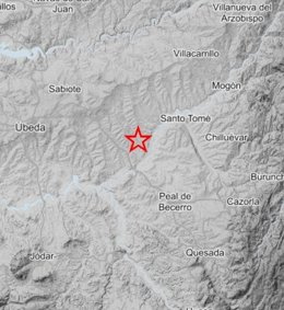 Mapa con el epicentro de uno de los terremotos registrados en Santo Tomé.