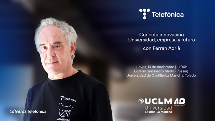 Cartel de la lección magistral sobre su método de innovación Sapiens en el Campus de Toledo.