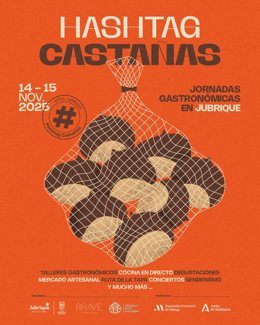 Cartel del encuentro gastronómico Hashtag Castañas que se va a celebrar en Jubrique.