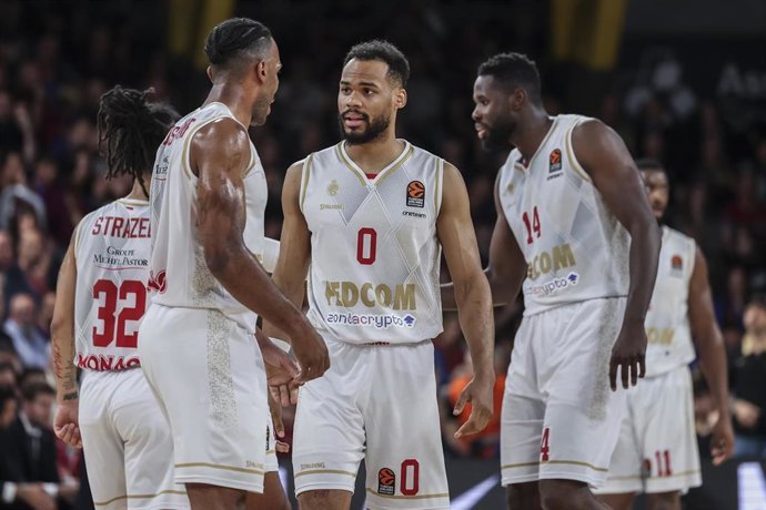 Archivo - Jugadores del AS Monaco en un partido de la Euroliga