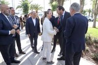 La visita del ministro Óscar Puente al remodelado Paseo Marítimo de Palma, en imágenes