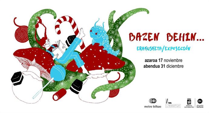 Bazen Behin muestra ilustraciones y fragmentos de obras de escritores vascos en Okendo.