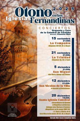 Cartel del ciclo musical 'Otoño en las Iglesias Fernandinas 2025'.