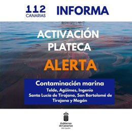 El Gobierno canario activa el Plateca en situación de alerta por contaminación marina en la costa de Gran Canaria
