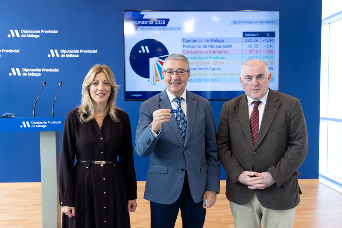 El presupuesto global de la Diputación superará por primera vez los 500 millones de euros en 2026 con un récord de inversiones de 96 millones, un 26% más que este año