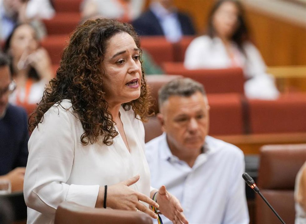 Archivo - La portavoz del Grupo Por Andalucía, Inma Nieto, interviene durante la sesión de control en el pleno del Parlamento andaluz. A 24 de julio de 2025, en Sevilla (Foto de archivo).