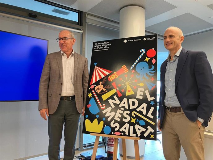 El presidente del Puerto de Barcelona, José Alberto Carbonell, y el director del Port Vell, David Pino.