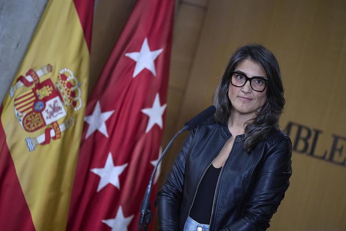 Archivo - La portavoz de Más Madrid en la Asamblea de Madrid, Manuela Bergerot, durante una rueda de prensa tras el pleno de la Asamblea de Madrid, a 9 de octubre de 2025, Madrid (España). 