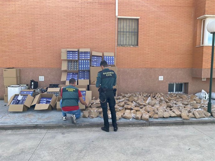 Los 780 kilos de picadura de tabaco intervenidos en Puente Genil.