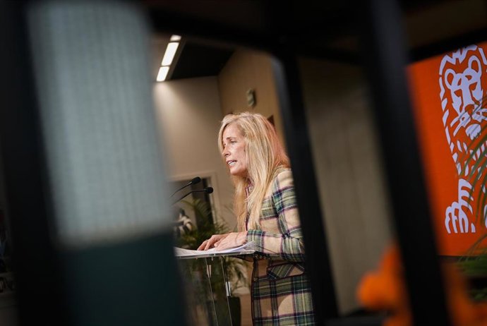 La consejera de Economía, Hacienda y Empleo, Rocío Albert, en la inauguración del Hub Tecnológico de ING en Madrid