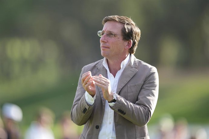Jose Luis Martinez-Almeida during the Trophy Ceremony after the Open de España presented by Madrid, R4 Final, golf tournament of DP World Tour at Club de Campo Villa de Madrid on October 12, 2025, in Madrid, Spain.