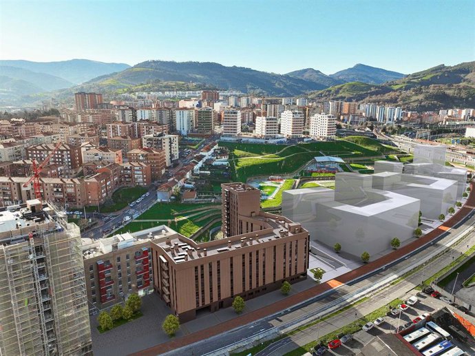 Archivo - Recreación panorámica de la futura promoción de AEDAS Home en Barakaldo (Bizkaia).