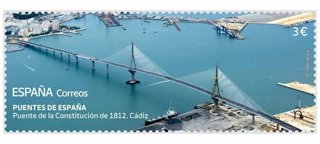 Sello dedicado al Puente de la Constitución de 1812 de Cádiz.