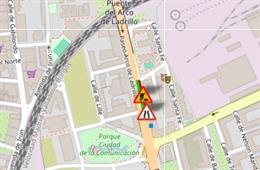 Plano sobre la ocupación de calzada en el viaducto de Arco de Ladrillo de Valladolid.