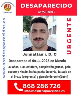 Encontrado en buen estado el joven de 30 años que había sido visto por última vez en Murcia hace una semana