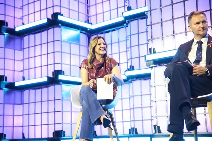 L'alcaldessa de València, María José Catalá, durant la seua participació en la Web Summit de Lisboa (Portugal) 2025.