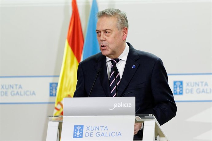 O conselleiro de Sanidade, Antonio Gómez Caamaño, na rolda de prensa posterior á reunión do Consello da Xunta.