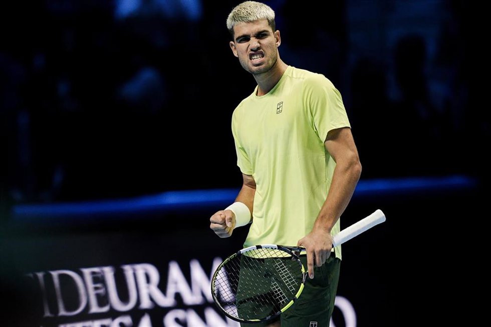 El tenista español Carlos Alcaraz durante las ATP Finals de Turín.