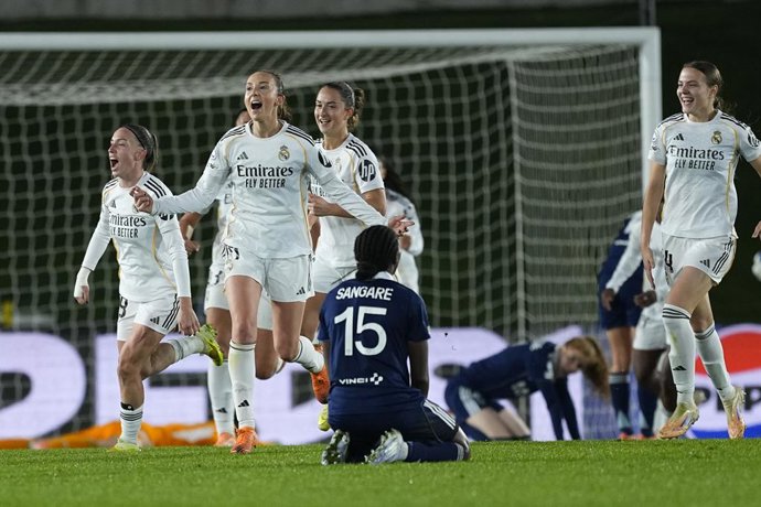 Caroline Elspeth Lillias Weir of Real Madrid CF celebrates a goal during the UEFA Women’s Champions League 2025/26 League Phase MD3, football match played between Real Madrid CF and Paris FC at Alfredo Di Stefano stadium on November 11, 2025, in Valdebeba