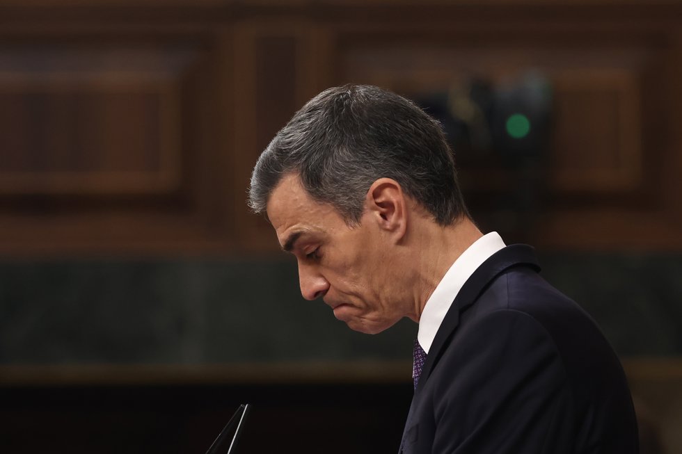 El presidente del Gobierno, Pedro Sánchez, durante una sesión de control al Gobierno, en el Congreso de los Diputados, a 12 de noviembre de 2025, en Madrid (España).