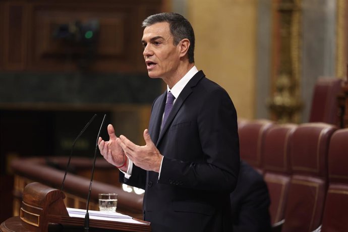 El president del Govern, Pedro Sánchez, intervé durant una sessió de control al Govern, en el Congrés dels Diputats, a 12 de novembre del 2025.