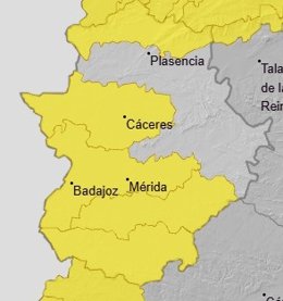 La borrasca 'Claudia' activará avisos por lluvia y viento el jueves en parte de Extremadura