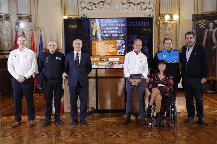 Presentación de la jornada de recuerdo a las víctimas de accidentes de tráfico en Valladolid.