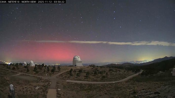 Calar Alto captura uma das auroras boreais "mais brilhantes" vistas nas latitudes andaluzas.