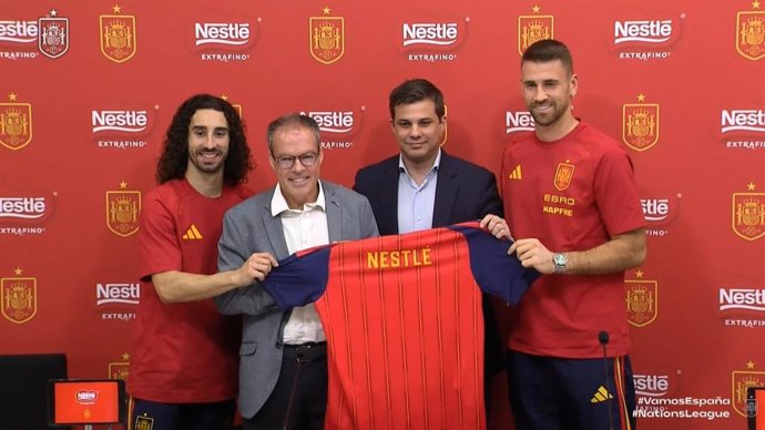 Acto de presentación del acuerdo entre la RFEF y Nestlé, en Las Rozas (Madrid)