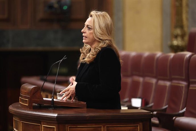 La diputada de Coalición Canaria, Cristina Valido, en la sesión plenaria 