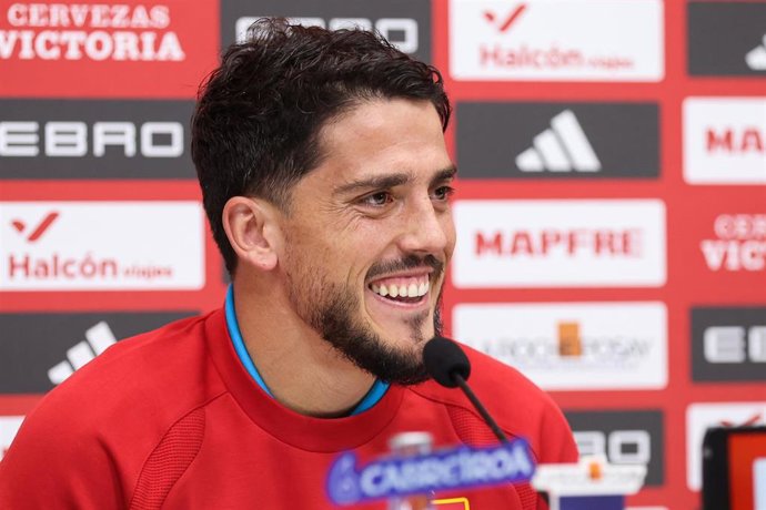 Pablo Fornals durante la rueda de prensa con la selección