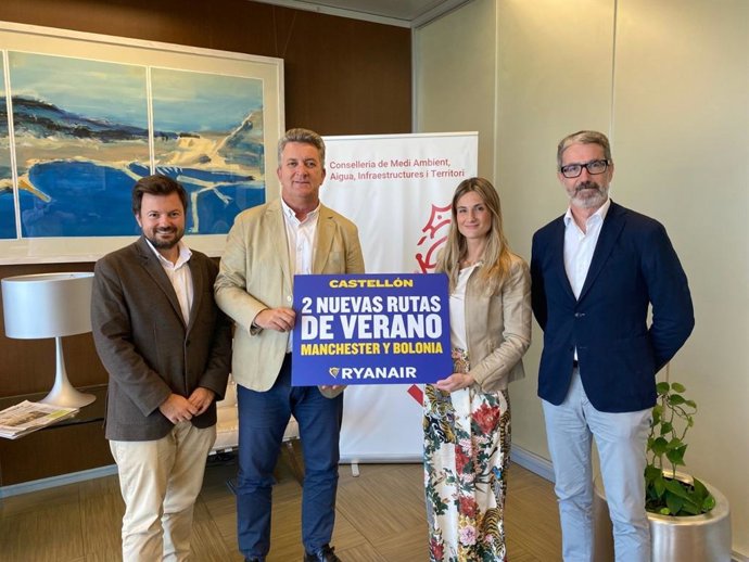 L'aeroport de Castelló i Ryanair anuncien el llançament de noves rutes a Manchester i Bolonya en la temporada d'estiu de 2026