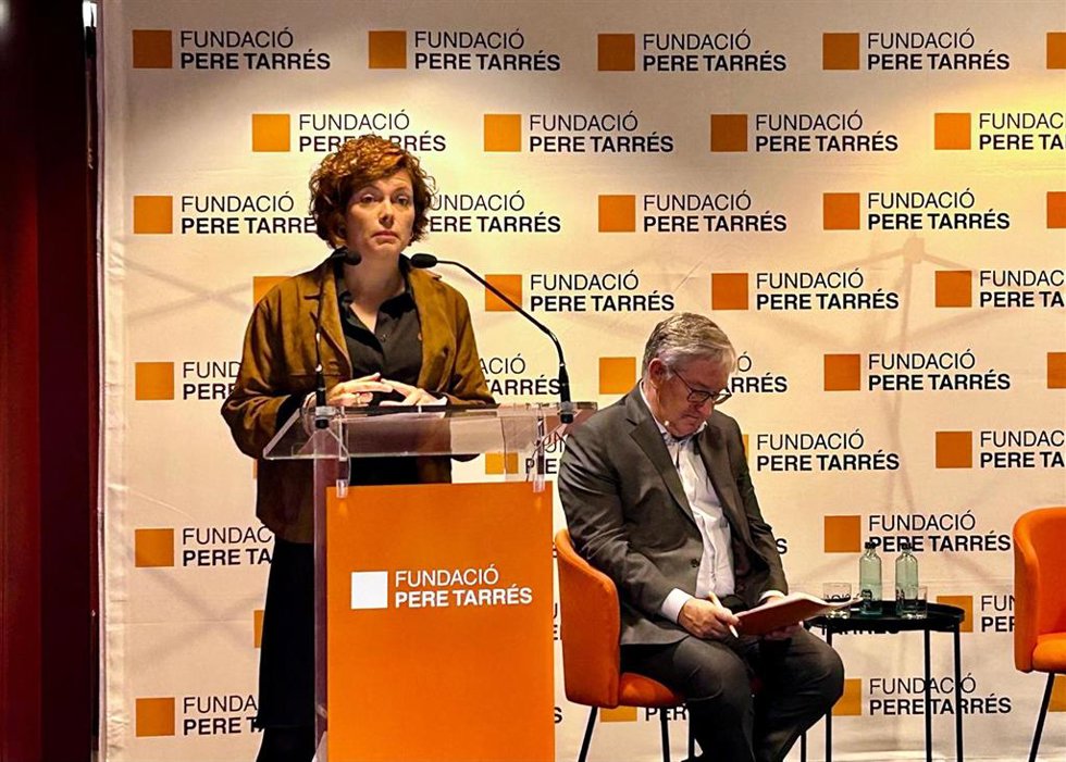 La secretaria general de ERC, Elisenda Alamany, durante un acto organizado por la Fundació Pere Tarrés en Barcelona