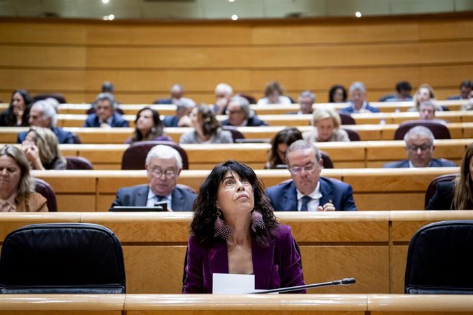 La ministra de Igualdad, Ana Redondo, durante una sesión plenaria, a 4 de noviembre de 2025, en Madrid.