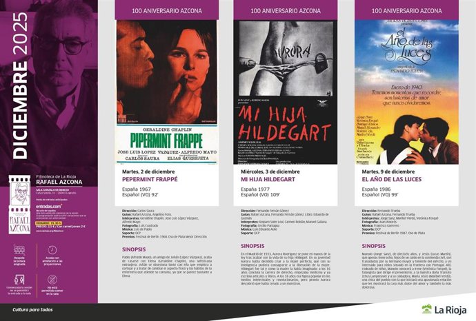 El Gobierno de La Rioja rinde homenaje al logroñés Rafael Azcona con una programación especial en la Filmoteca