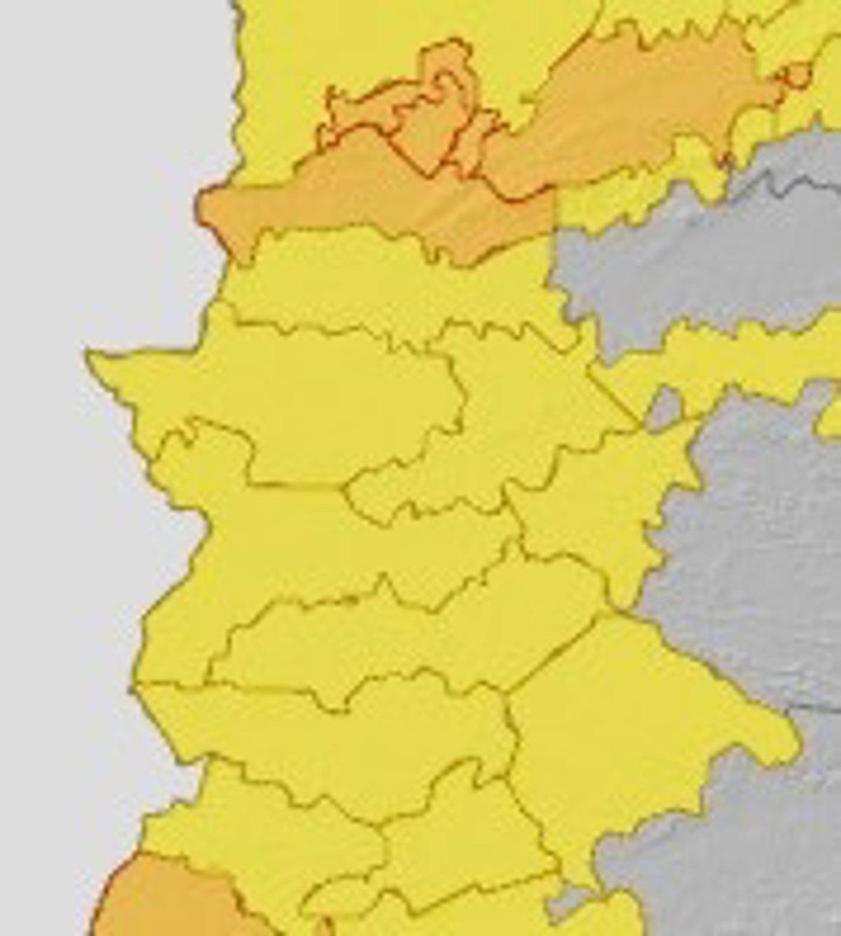 El 112 eleva a naranja la alerta por lluvias en el norte de Cáceres y amplía la amarilla por vientos a toda Extremadura