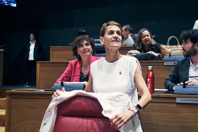 Archivo - La presidenta del Gobierno de Navarra, María Chivite.