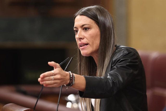 La portavoz de Junts en el Congreso, Miriam Nogueras, este miércoles en el Congreso