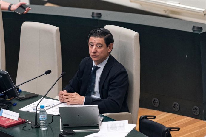 Archivo - El presidente del Pleno de Cibeles, Borja Fanjul, durante un pleno del Ayuntamiento de Madrid, en el Palacio de Cibeles, a 28 de mayo de 2024, en Madrid (España).