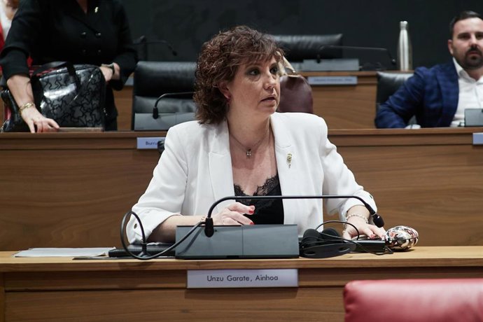 Lla portavoz del PSN en el Parlamento de Navarra, durante el Debate sobre el Estado de la Comunidad.