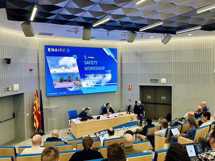 Jornadas sobre seguridad aeréa de Enaire celebradas en Barcelona.