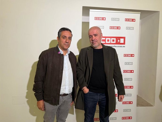 El secretario general de CCOO, Unai Sordo y el secretario regional, Javier Ortega.